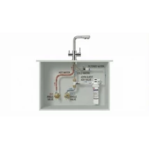 3M™ Aqua-Pure™ Víztisztító készülék 0,5 mikronos ezüstözött aktívszén-blokk szűrővel és vízkőgátló adalékkal opcionálisan választható csappal