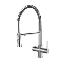 Cormorant-G, két karos, 3 utas, kihúzható, többfunkciós zuhanyfejes Konyhai csap víztisztítókhoz Króm színben