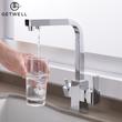 Kép 2/18 - Square-S két karos, 3 utas Konyhai Csap Víztisztítókhoz Króm színben