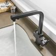 Kép 8/18 - Square-S két karos, 3 utas Konyhai Csap Víztisztítókhoz Olaj fekete színben