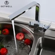 Kép 4/17 - Square-RS, két karos, 3 utas Konyhai Csap Víztisztítókhoz Króm színben