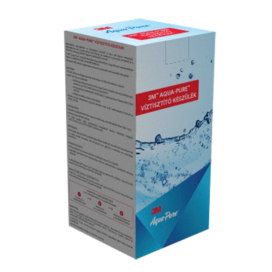 3M™ Aqua-Pure™ Víztisztító készülék 1 mikron ezüstözött aktívszén-blokk szűrővel és polifoszfát vízkőgátló adalékanyaggal, csap nélkül -hidegvízre direktbe kötéssel
